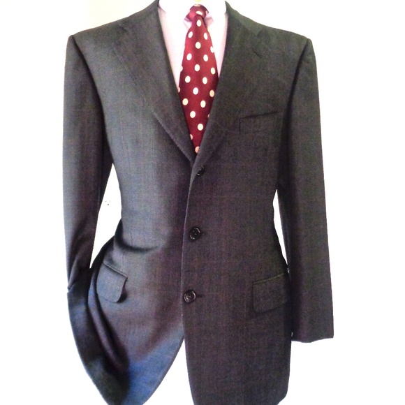 ERMENEGILDO ZEGNA MENS JACKET CHECK 44R 100% WOOL